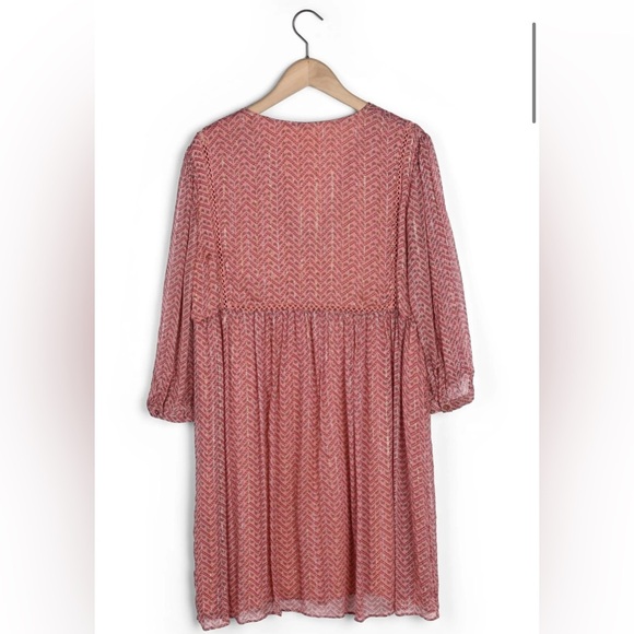 ba&sh “WILL” Framboise Metallic Paisley Mini Dress Size US 4 (FR 1) - Picture 3 of 12